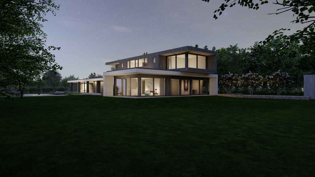 Exterior photo of new modern house